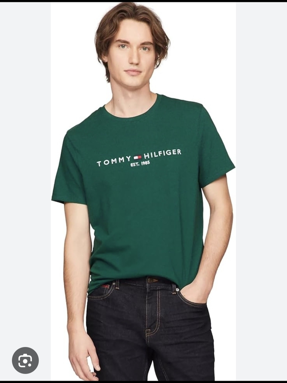 Tommy Hilfiger Men’s Green Logo Crewneck T-Shirt